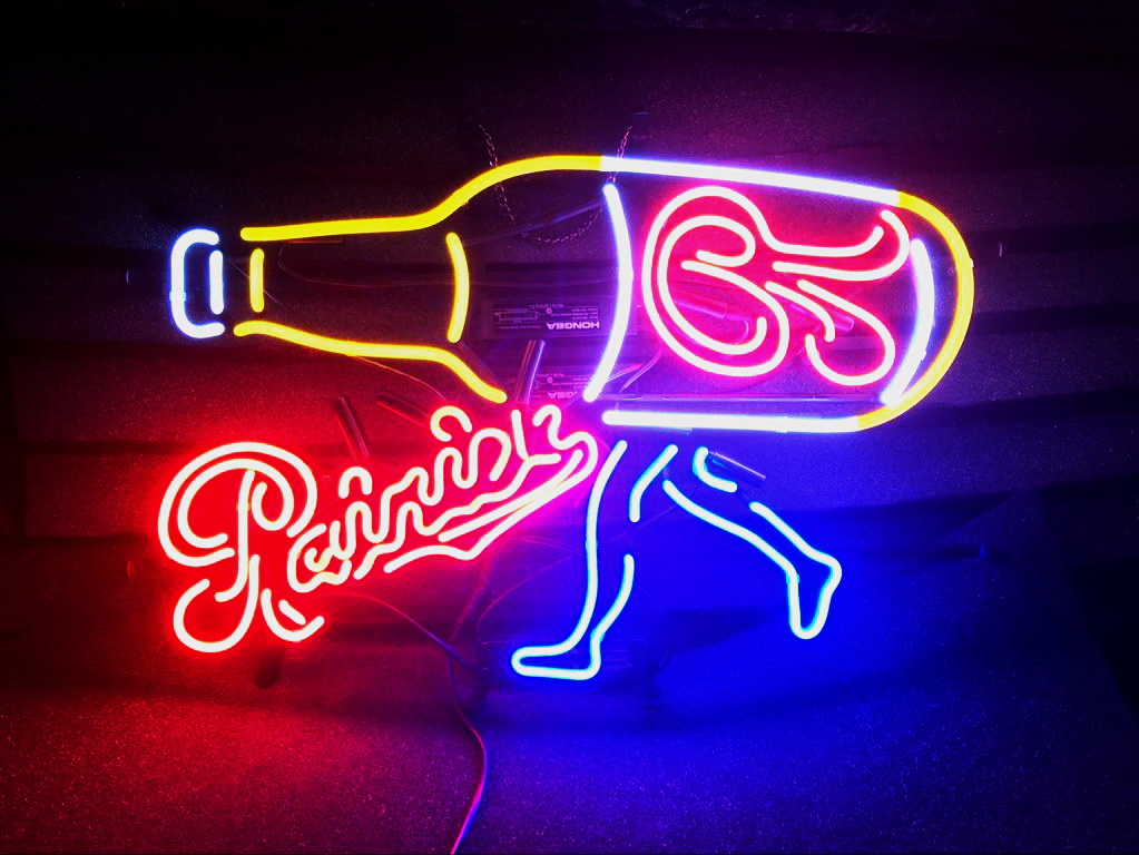 Rainier Walking Bottle Neon Sign